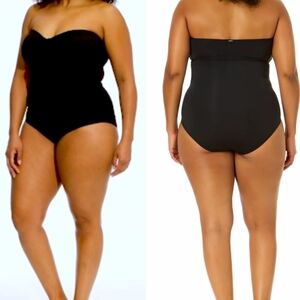 Anne Cole Twist Front Shirred One Piece Swimsuit Women's Size 14